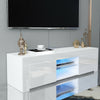 Large Modern TV Unit Cabinet Stand Wood High Gloss Doors w/LED Lights Drawers