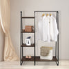 4 Tiers Clothes Rail Heavy Duty Coat Hanging Display Storage Shelf w/ Shoe Rack