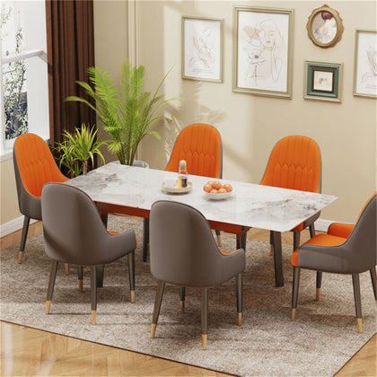 White High Gloss 130-160cm Extendable Kitchen Dining Table Stainless Steel Base