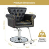 360° Swivel Salon Chair Height Adjustable Styling Barber Chair Button Tufted