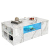 High Gloss Coffee Table With Storage 2 Drawers Living Room Furniture Led Lights