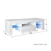 White TV Stand Cabinet Cupboard High Gloss Front Matt Unit Glass Shelf LED Light