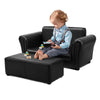2 PCS Kids Sofa Set 2 Seat Children Couch Upholstered Armchair Lounge W/ Ottoman