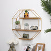 Wall Mounted Geometric Octagon Floating Shelf Storage Rack Living Room Bedroom