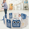 Baby Playpen Kids 16 HDPE Panel Folding Play Yard w/ Safety Lock & EducationToys