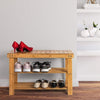 Shoe Bench Bamboo Shoe Rack 3 Tier Shoe Storage Organiser Shelf Stand Natural UK