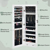 LED Lights Jewelry Cabinet Lockable Wall/Door Mounted Jewelry Armoire W/ Mirror