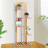 6 Pots Wood Flower Rack Plant Stand Shelves Bonsai Display Shelf Indoor Outdoor