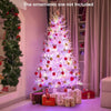 6FT Pre-lit Artificial Christmas Tree Hinged Xmas Tree with 300 LED Lights