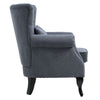 Upholstered Wing Back Chesterfield Sofa Velvet Button Tub Chair Scallop Armchair