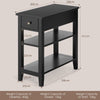 3-tier Sofa Side Table Modern End Table Nightstand w/ Drawer for Living Room