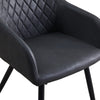Set of 2 Dining Chairs Velvet Faux Leather Seat Modern Kitchen Chairs
