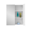 2 Door White Bathroom Cabinet Wall Mounted Mirror Storage Unit Cupboard Modern