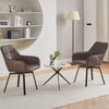 2x Swivel Faux Leather Dining Chairs Dining room Kitchen Brown New Modern