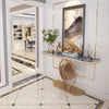 Large Marble Top Console Table Art Sofa Hallway Side Entryway Table Retro Style