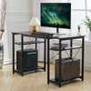 Industrial Computer Desk with Storage Shelves Home Office Study Work PC Table