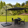 3M Banana Parasol Cantilever Umbrella Sun Shade Canopy Garden Outdoor w/ Base UK