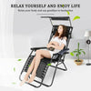 2X Oversized Zero Gravity Recliner Chair Outdoor Lounge Sun Garden Folding Patio