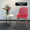 Dining Chairs Set of 4 Retro Eiffel Kitchen Chairs Wooden Legs Plastic Chair