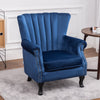 Retro Velvet Upholstered Armchair Wing Back Living Room Fireside Sofa Chair Seat