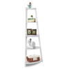 White Wood 5 Tier Ladder Corner Shelving Display Storage Unit Bathroom Bedroom