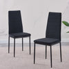 4x Black Velvet Dining Chairs with Round Tempered Glass Silver Legs Dining Table
