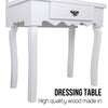 White Vanity Makeup Dressing Table Set with LED Drawers Mirror Salon Beauty