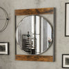 Farmhouse Wall Mirror Round Bathroom Vanity Square Frame Accent Bedroom Mirror