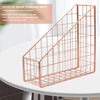 Electroplated Iron Rose Gold Book Holder Desktop Shelf File Magazine Storage
