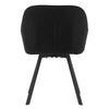 2x Black Rotatable Dining Chairs Velvet Seat Metal Leg Swivel Kitchen Modern