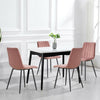 2 Pcs Pink Velvet Dining Chairs Metal Leg Padded Seat Kitchen Dining Room Chairs