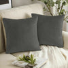 Pair of Crushed Velvet Cushion Covers 18 x 18 in Large Plain Plush Sofa Pillows