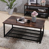 Industrial Wood TV Stand Entertainment Unit Coffee Table Cabinet with Shelf Rack