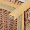 4 Drawer Wicker Basket Storage Shelf Unit Wooden Frame Home Natural