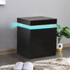2/3 Drawers High Gloss Front Bedside Table Cabinet LED Nightstand Black/White