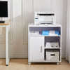 Mobile Home Office Filing Cabinet Printer Stand Unit 360 Degree Casters w/ Door