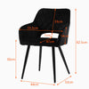 2Pcs Dining Chair Velvet Chair Diamond Seat with Metal Leg Dining Room Black