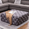 100*100cm Deep Button Velvet Pouffe Ottoman Footstool Chesterfield Coffee Table