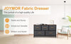 Chest of Drawers 5 Fabric Drawers Metal Frame Bedroom Storage Cabinet Dark Grey