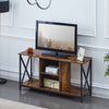Industrial TV Unit TV Stand Cabinet With Shelf Metal Frame Living Room Wood