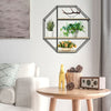 Wall Mounted Geometric Octagon Floating Shelf Storage Rack Living Room Bedroom