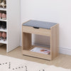Wooden Shoe Rack for Hallway, Small Shoe Bench Shoe Organizer Shoes Storage Unit