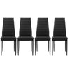 5 Pieces Dining Table Set for 4 Tempered Glass Dining Table 4 Faux Leather Chair
