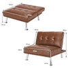 Single Sofa Bed Chair 3-Position Adjustable Reclining PU Leather Lounge Couch