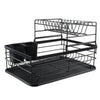 2 Tier Dish Drainer Rack Kitchen Counter Plates Bowls Utensil Draining Holder