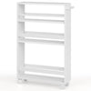 Slim Storage Cart 4-Tier Narrow Rolling Storage Cart w/ Handle Universal Casters