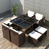 21 Piece Outdoor Dining Set Brown Poly Rattan Q1O5