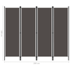 3/4/5/6-Panel Room Divider Folding Partition Privacy Screen Separator 4 Colors