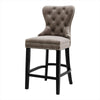 1/2x Retro Velvet Padded Barstool Button Back Kitchen Breakfast Bar Stool Chair