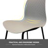 Grey Dining Chairs Set of 4 Retro Plastic Chairs Metal Legs Tulip Kitchen Chairs